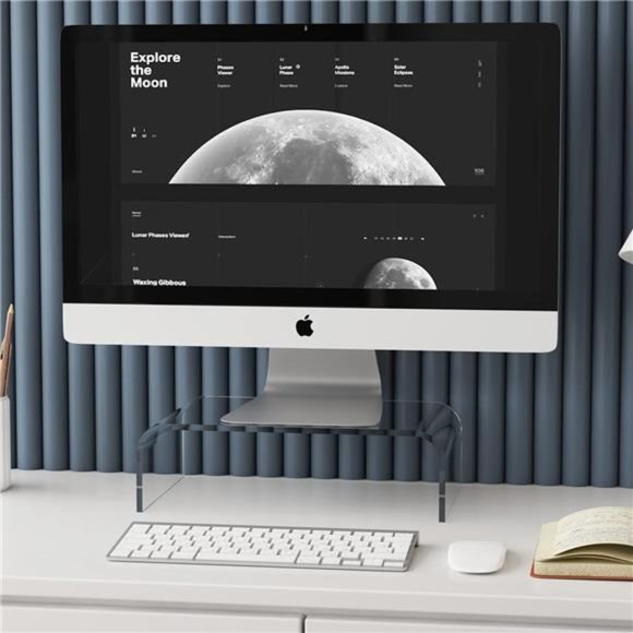 Acrylic Monitor Stand Monitor Riser Computer Stand Storage Support Laptop Riser - Picture 5 of 8